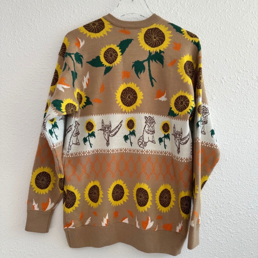 Disney BoxLunch Pocahontas Sunflower Patterned Cardigan‎ Womens Small Brown - Picture 7 of 8